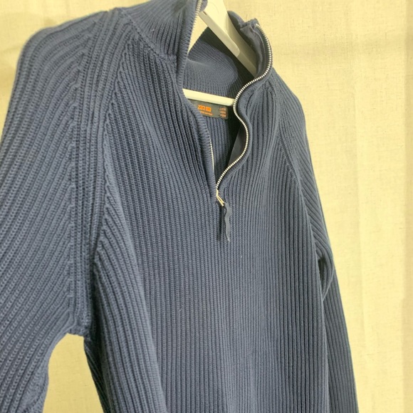ZARA Man Textured Half Zip Pullover in Navy - Picture 6 of 9